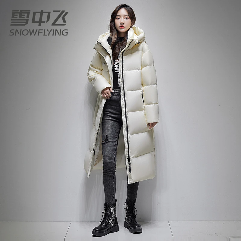 【简约大气长款】雪中飞女士羽绒服反季新款休闲时尚保暖加厚外套