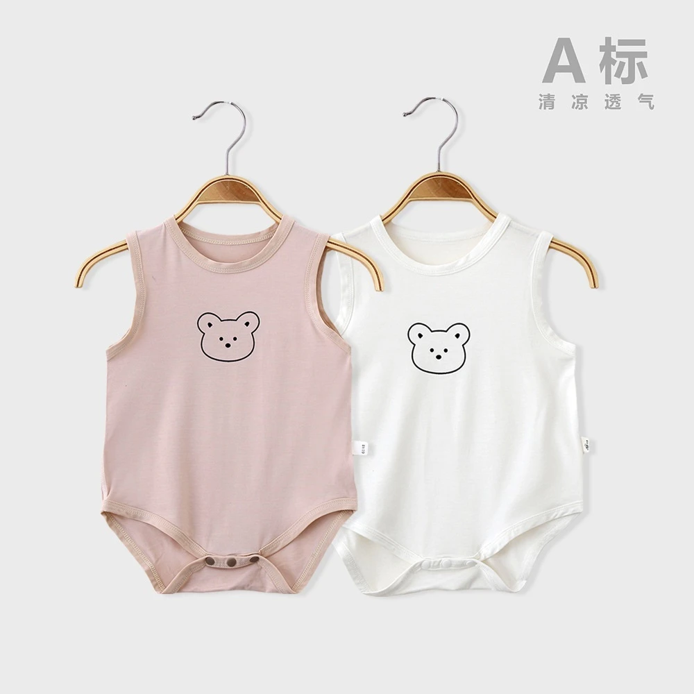 夏季薄款无骨莫代尔婴儿包屁衣男女宝宝三角哈衣婴幼儿爬服连体衣