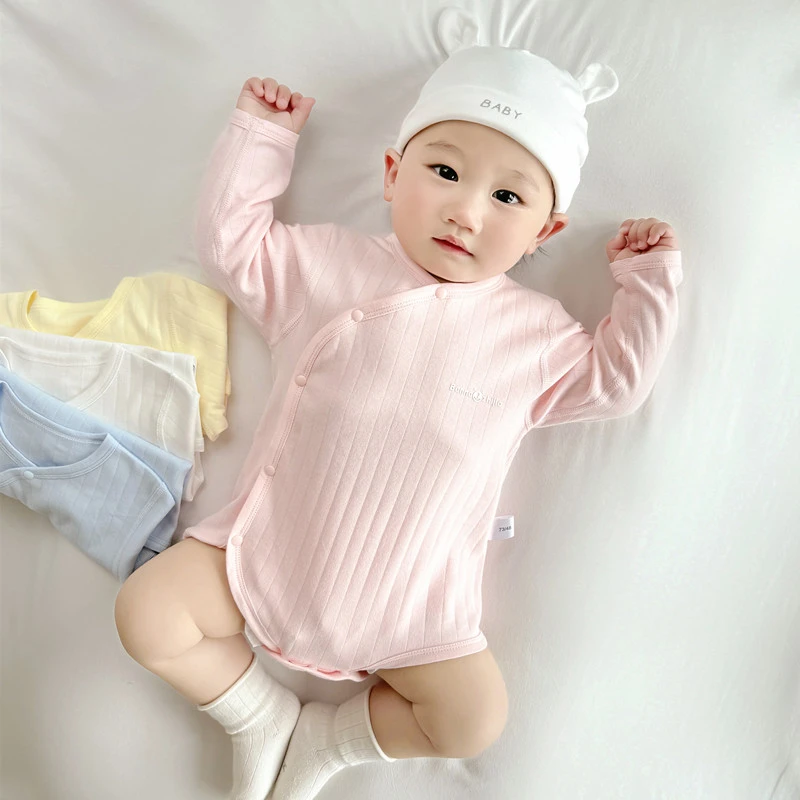 班纳之家新生儿纯棉婴儿衣服无骨四季款包屁衣宝宝三角哈衣连体衣