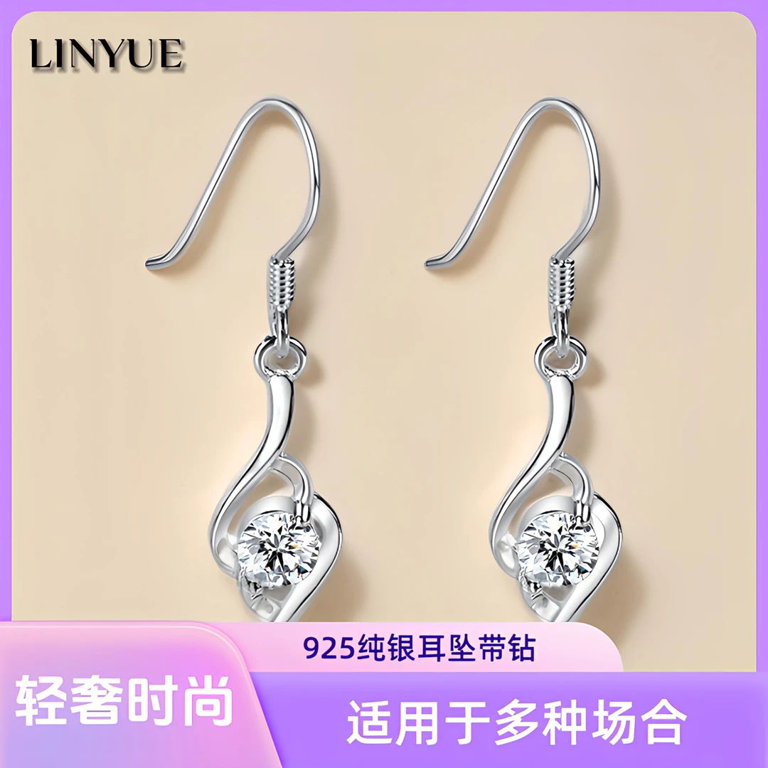 925银耳饰 变美之耳饰搭配公式丘比特耳环轻奢纯银带钻耳坠女百搭