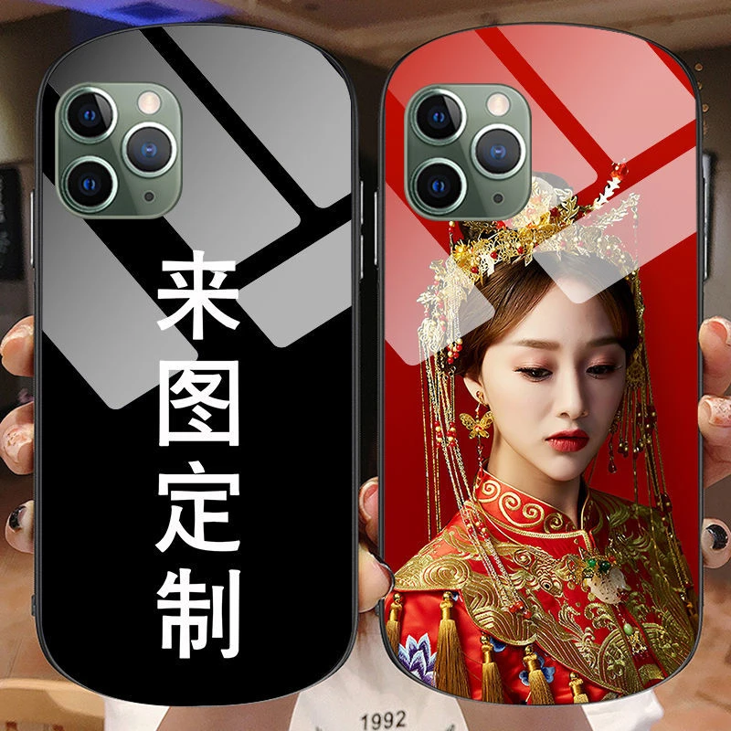 华为nova8手机壳定制nova8 pro椭圆形来图订制8se玻璃套8i照片diy