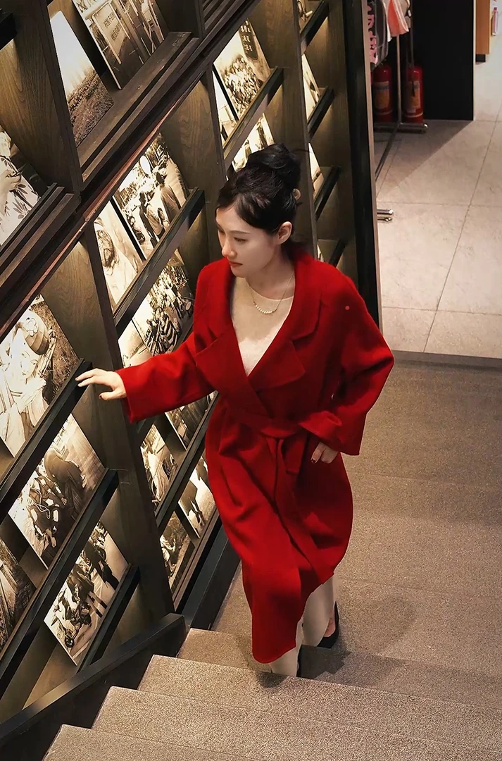 【桐哥严选】【朱砂映月】2024秀场新款气质澳羊毛双面呢大衣6611