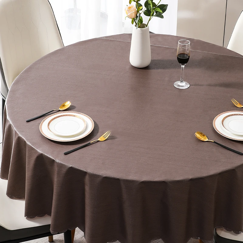 【圆桌】素雅纯色圆桌桌布防水防油免洗防烫大圆桌酒店桌布