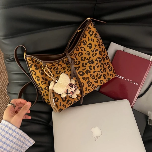 【豹纹carryall】2024早秋新款 机场大包早秋新款托特包单肩斜挎包