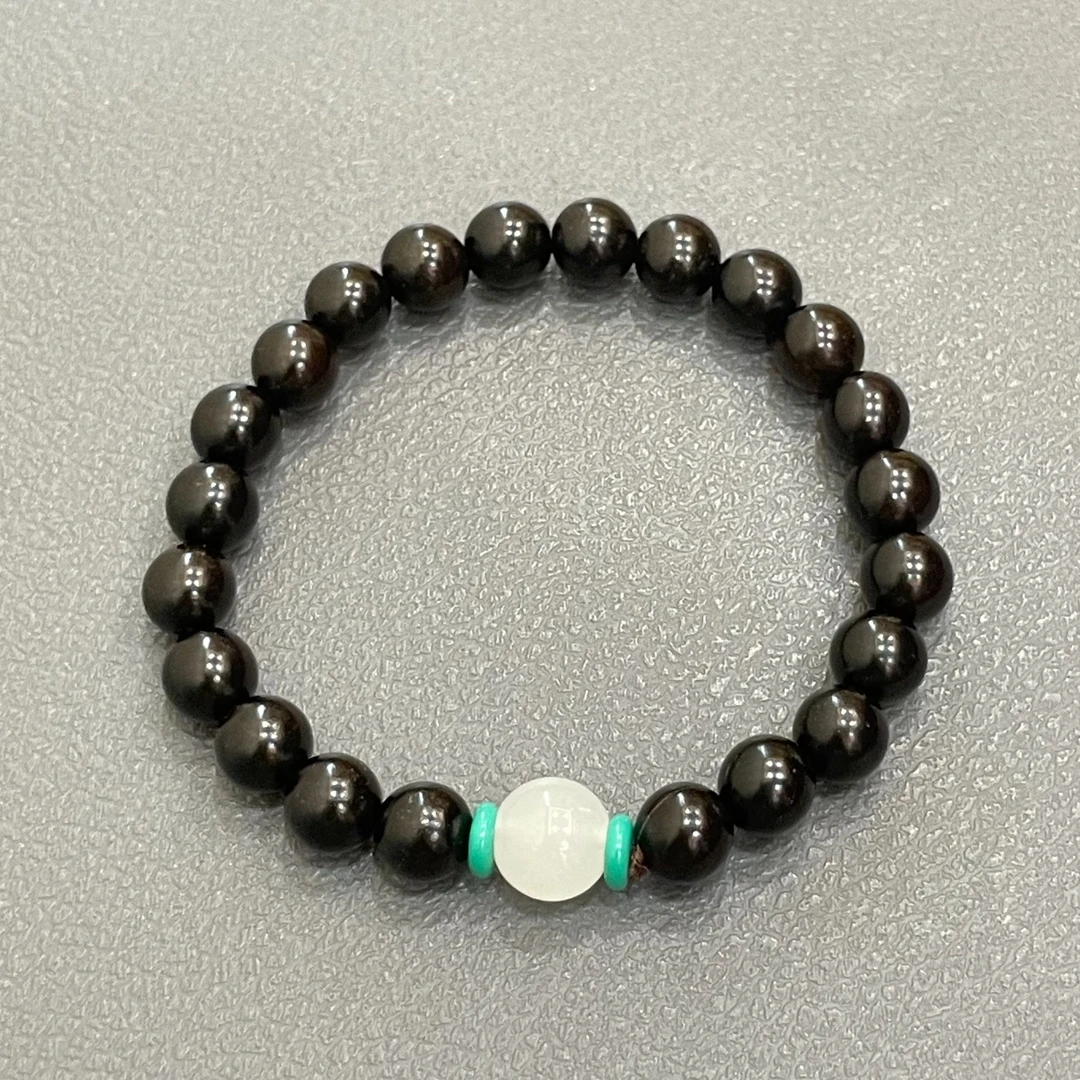 【A302】黑檀0.8带配珠白