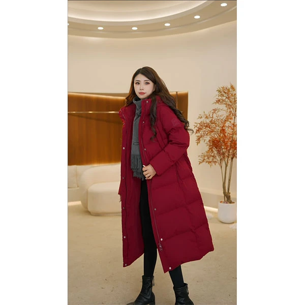 雅鹿优选2024年冬季长款羽绒服女过膝保暖加厚外套洋气休闲装