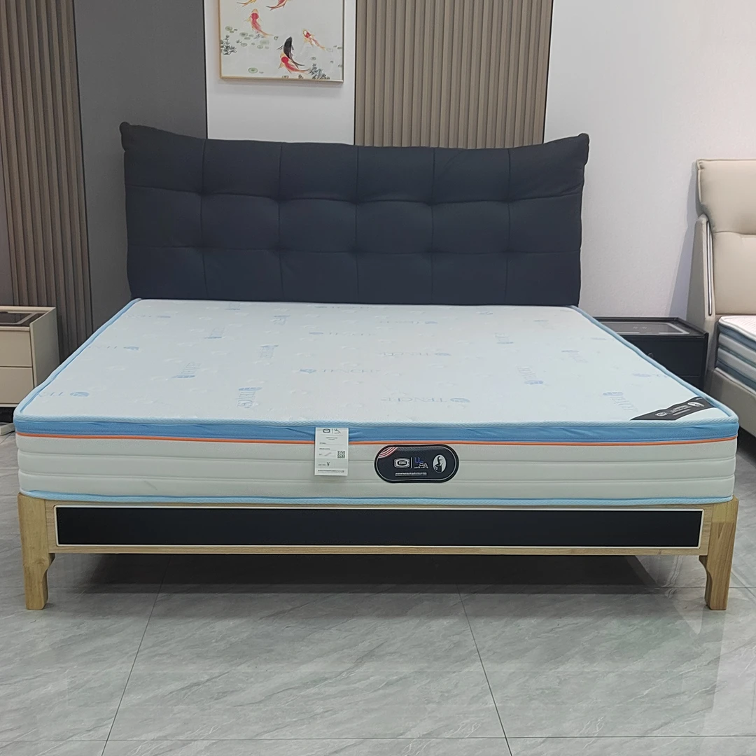 【臻品之家】软床橡胶木鲁班工艺全榫卯刺绣牛皮主卧大床双人床婚床