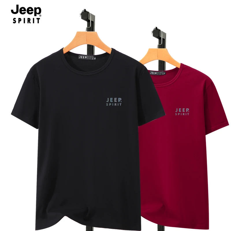 JEEP SPIRIT吉普短袖T恤男士大码夏季亲肤透气运动休闲半袖打底衫