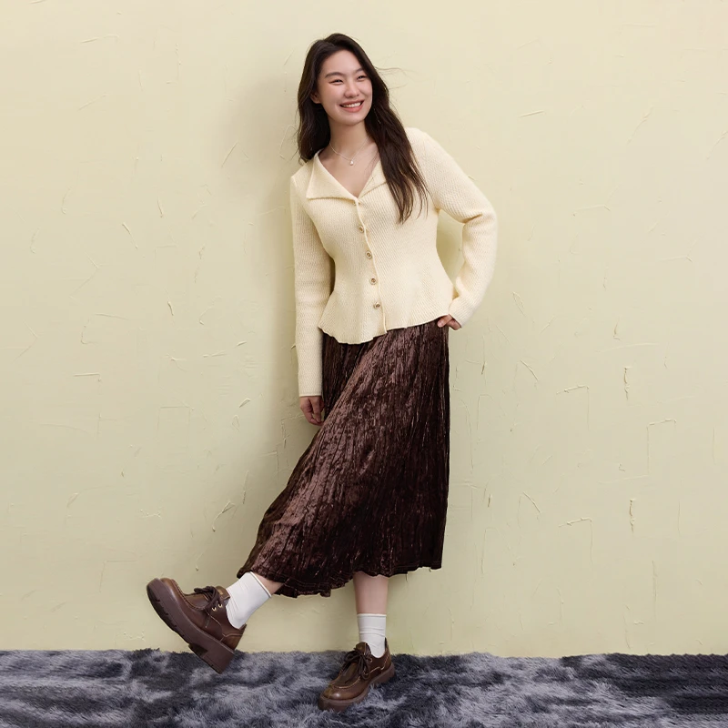 独束微胖大码女装休闲气质款百搭宽松秋冬时尚针织衫24DS84632