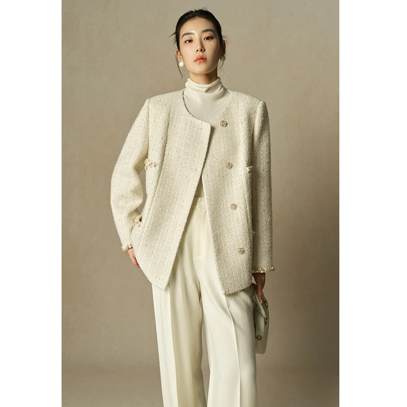 独束微胖大码女装【D+系列】小香风优雅外套胖mm气质外套24DH84040