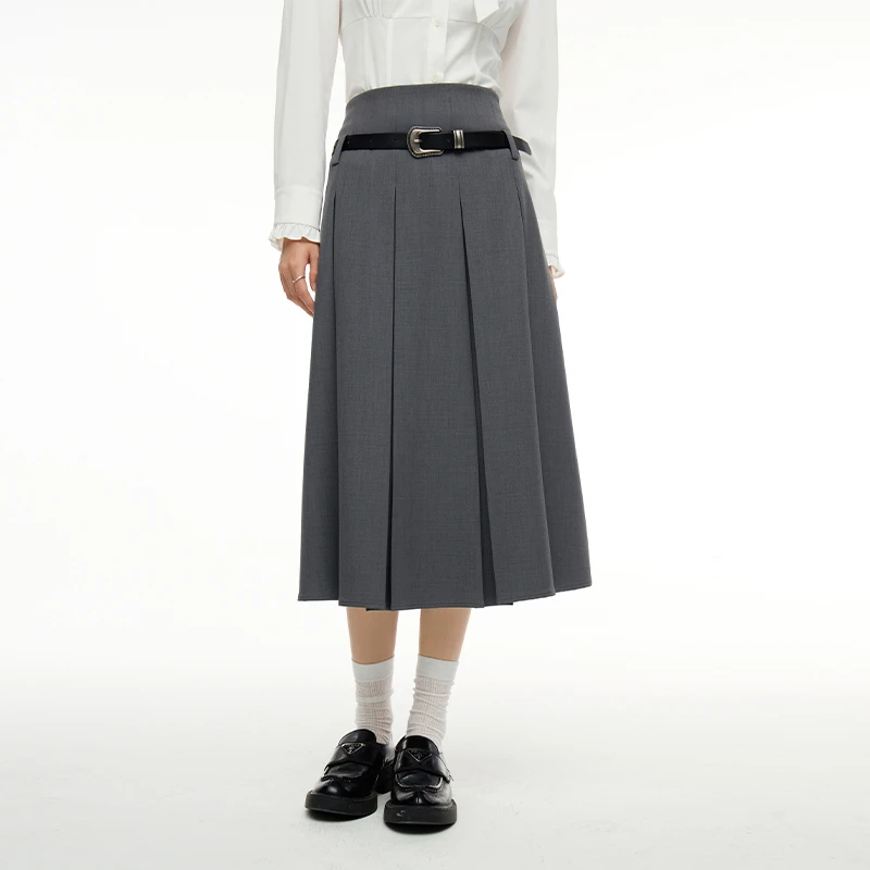 独束微胖M大码女装智性风系列西半身裙24DS83284