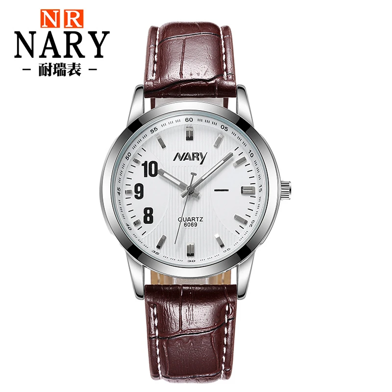 正品新款NARY/耐瑞情侣表简约大气商务休闲钢带气质男士手表防水