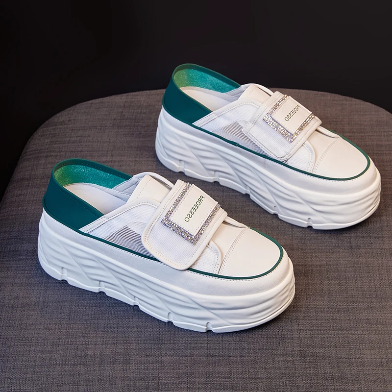 #ML20227 2023韩版新款小白鞋休闲百搭夏季透气外穿厚底真皮女鞋