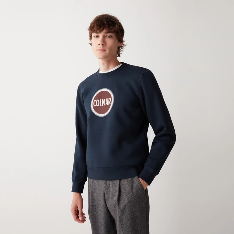 COLMAR/科尔马男士打底衫秋冬长袖经典圆领T恤8229-1WX宽松混纺