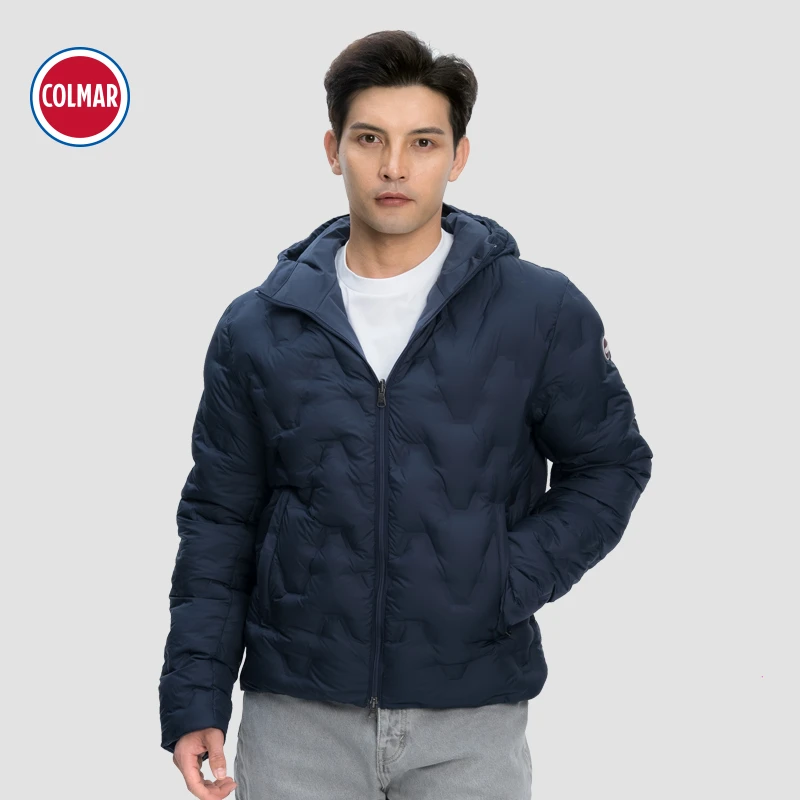 COLMAR/科尔马两面穿连帽羽绒服休闲保暖防水双面可穿羽绒夹克