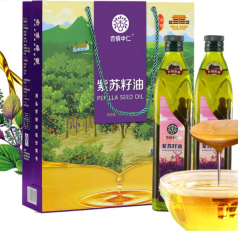 杏情中仁低温物理压榨 补充营养 紫苏油500ml x2！ a-亚麻酸约65%
