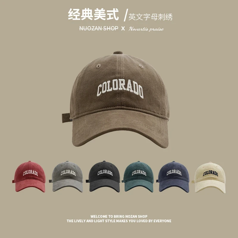 复古百搭大头围帽子显脸小宽帽檐深顶鸭舌帽通用宽帽短檐圆顶软顶