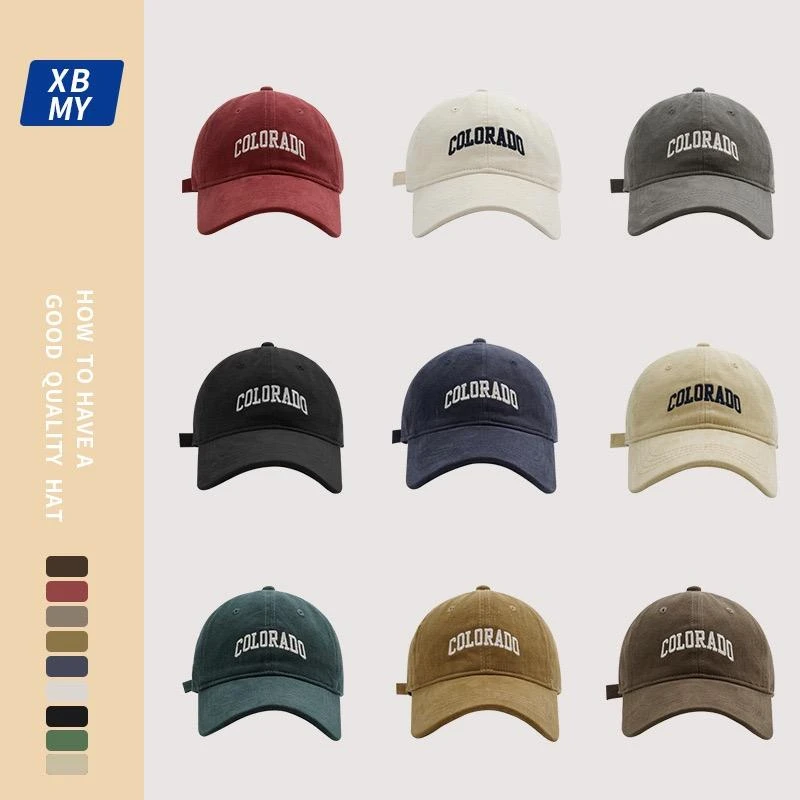 小众复古刺绣网红棒球帽女韩版百搭大头围显脸小宽帽檐鸭舌帽子潮