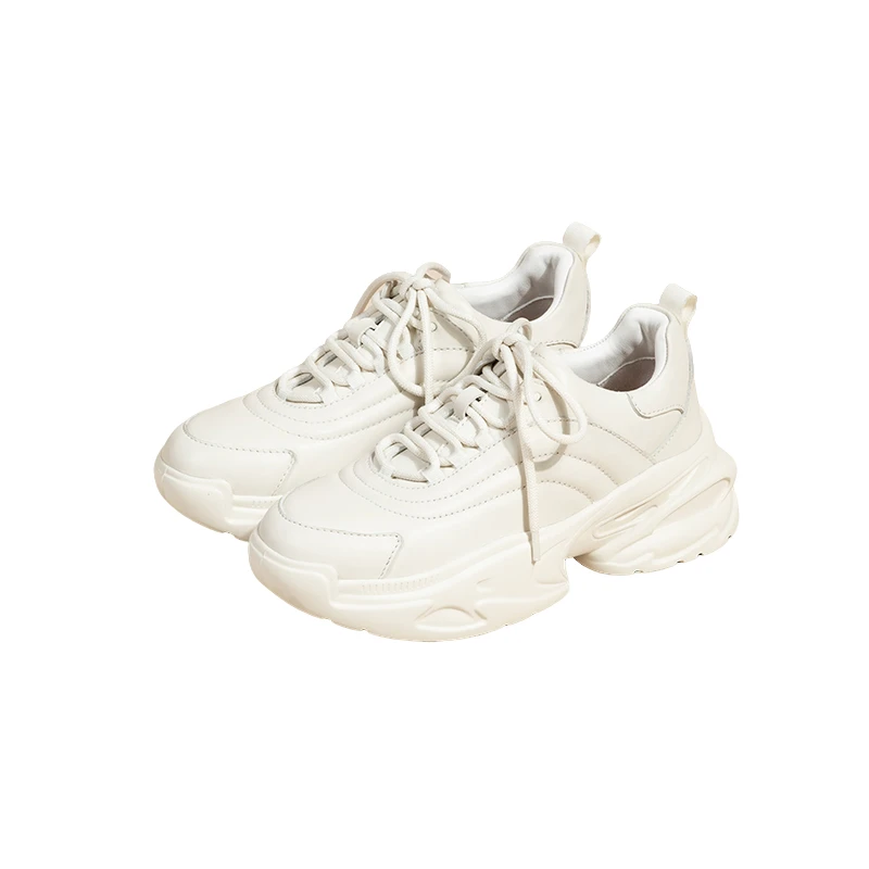 超高端系列可慢跑运动 舒适天花板 超轻百搭厚底系带透气老爹女鞋