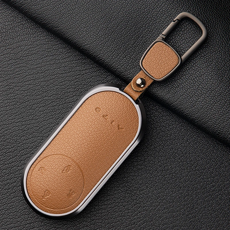 问界m9钥匙套2024新款aito华为问界M5M7真羊皮车用钥匙扣壳包
