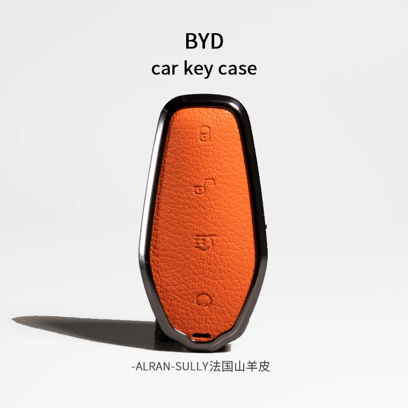 比亚迪钥匙套宋plus汉ev元pro唐dmi海豹07护卫舰海豚车真皮壳包扣