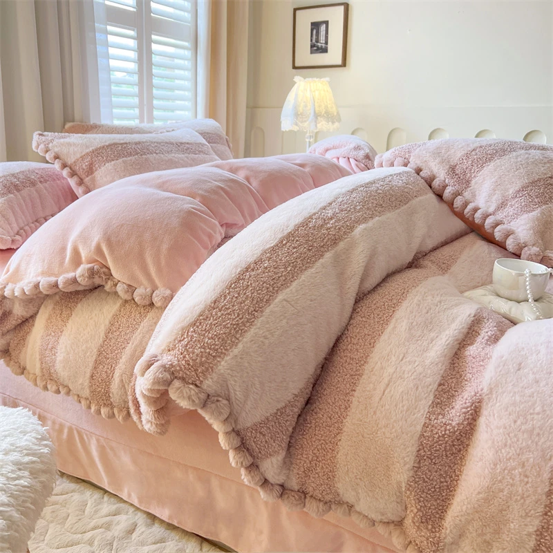 可爱风牛奶绒床单四件套被套单件珊瑚绒保暖大学生宿舍床上三件套