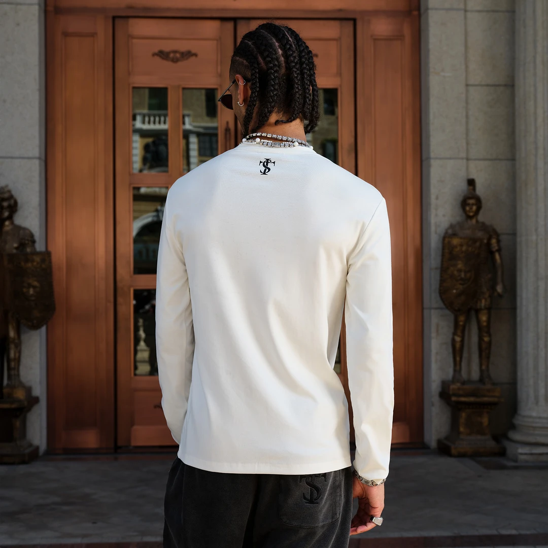 STK SmallTownKid 基础紧身长袖T恤 美式复古休闲街头国潮牌