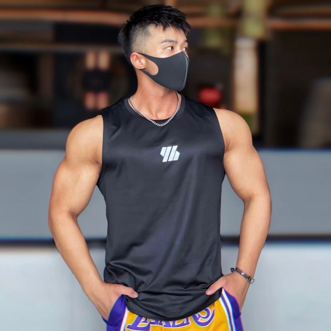 无袖背心男速干运动宽松短袖T恤潮牌ins健身衣服加大码篮球训练衣