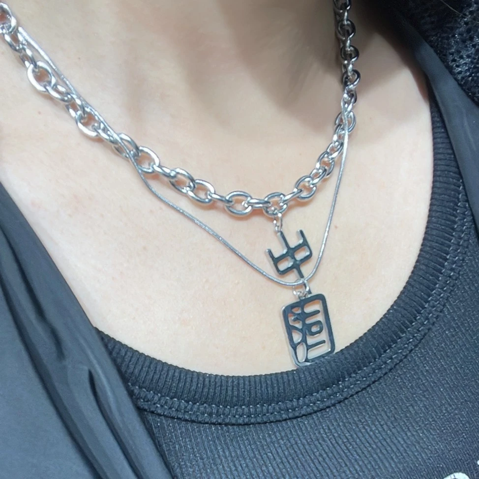 钛钢项链 H-115项链2023钛钢男女组合项链时尚韩范链条XL23413