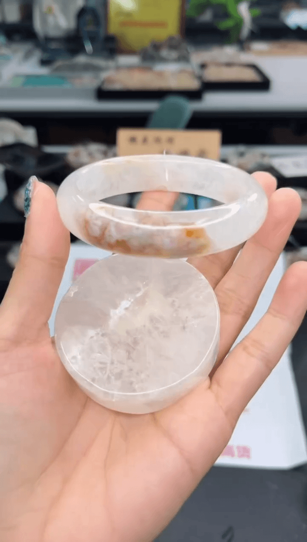 【闪购商品】石英质玉手镯未镶嵌58圈口（赠品镯心）3428094