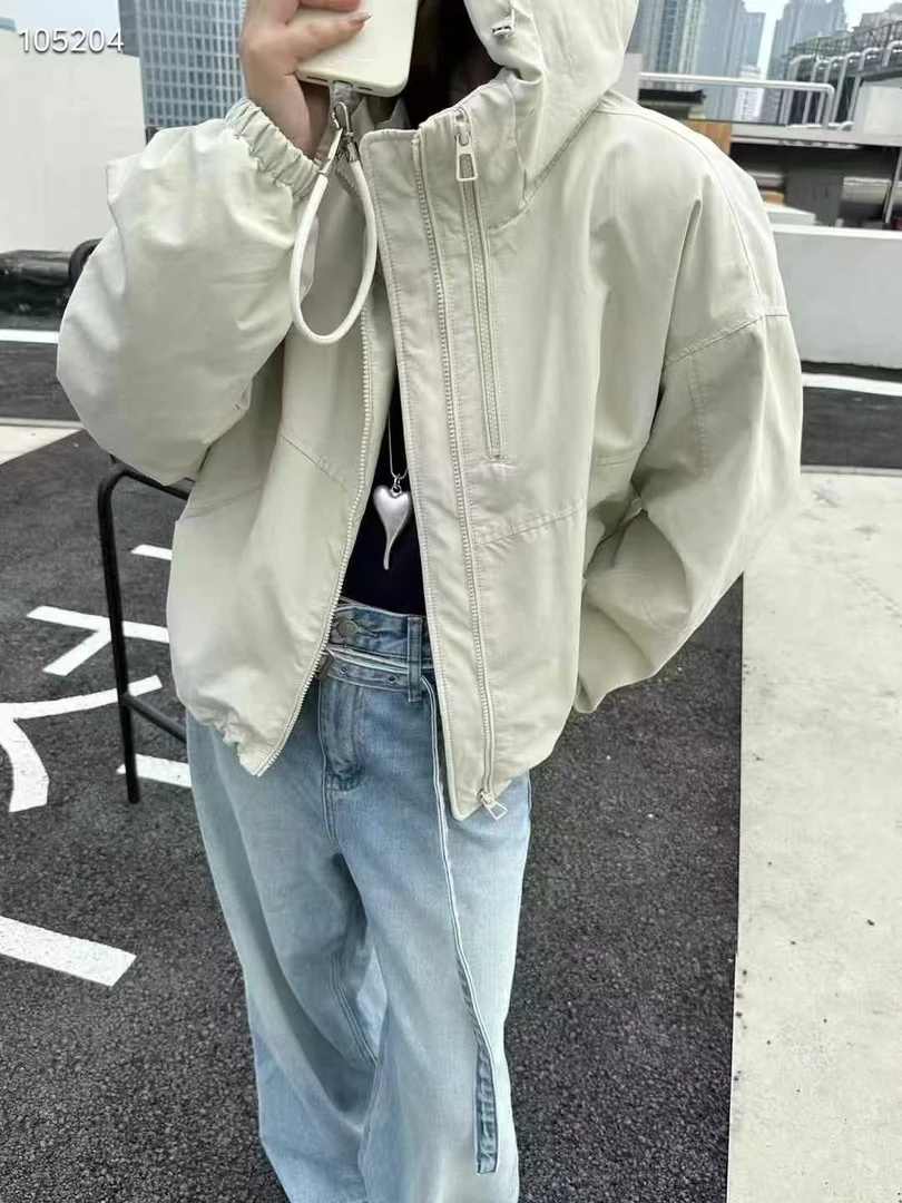 韩尤简同款百搭休闲收腰冬季外套