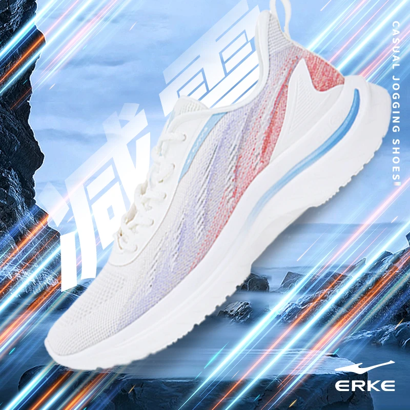 erke/鸿星尔克跑步运动鞋女子网面透气百搭时尚软底减震32303228