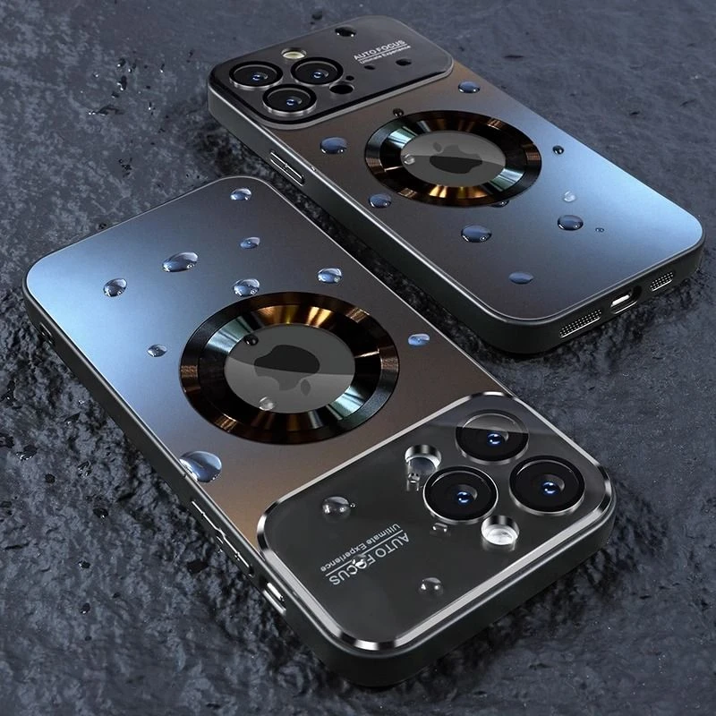 高档适用苹果14promax手机壳新iPhone13大视窗磁吸12带镜头膜防摔