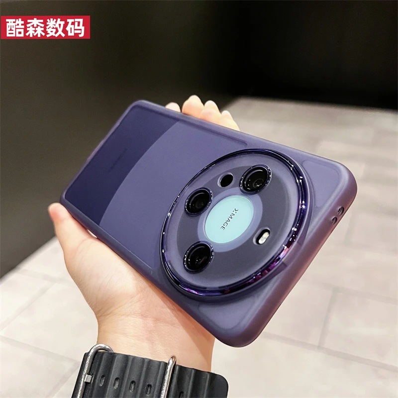 自带镜头膜电镀边手机壳透色软壳适用于华为mate60pro/50/40全包