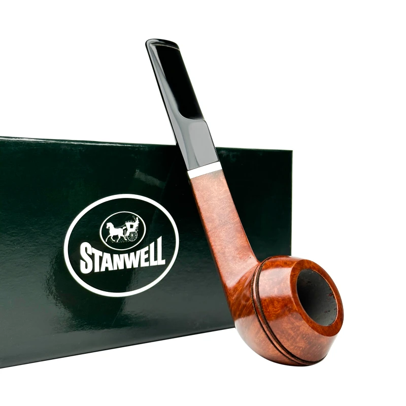 Stanwell斯坦威2010前全新Sterling银圈牛头光面直式石楠木烟斗