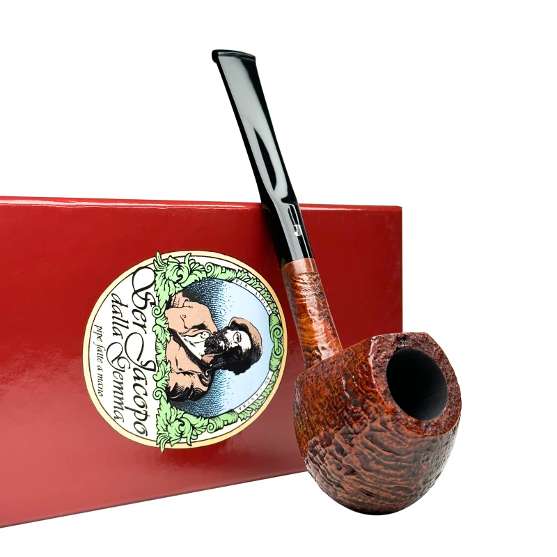 Ser Jacopo意大利贾克波全新水波纹喷砂面自由式石楠木手工烟斗