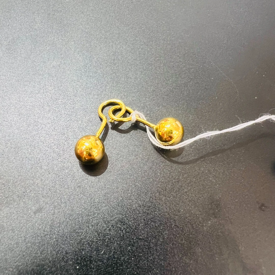 菜百首饰 足金耳钉1.77克