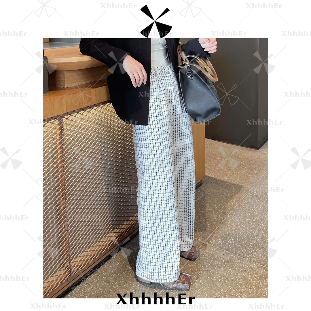 辛儿/小个子秋冬新款高档设计潮流韩版百搭摩登高腰直筒裤XK1166