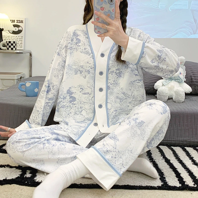 【春秋-月子服】月子服春夏季薄款9-12月份产后喂奶哺乳孕妇睡衣