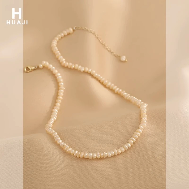 铜合金仿珍珠项链 淡水珍珠项链女轻奢巴洛克锁骨链女潮颈链首饰