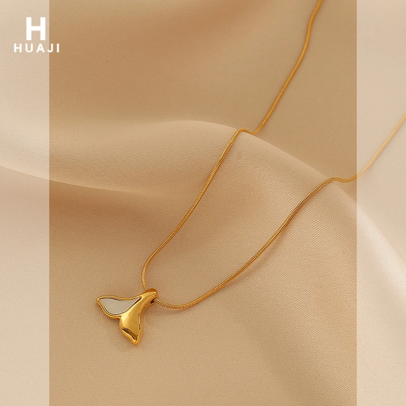 钛钢项链 金色鱼尾女款日系轻奢小众设计感锁骨链新款冷淡风百搭