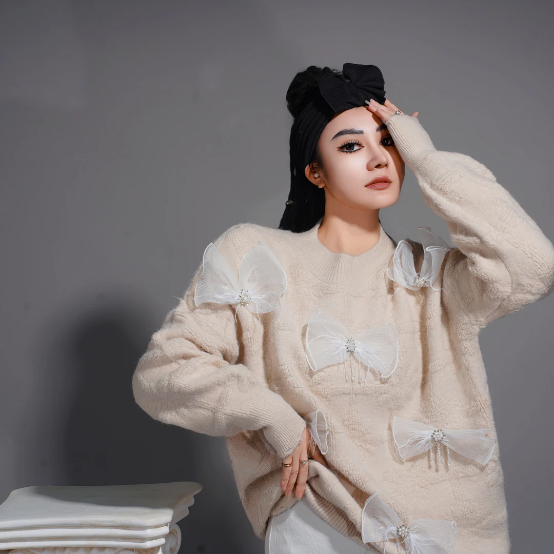 【星姐推荐】星原创高级定制「秋月白」设计师小众轻奢名媛毛衣上衣