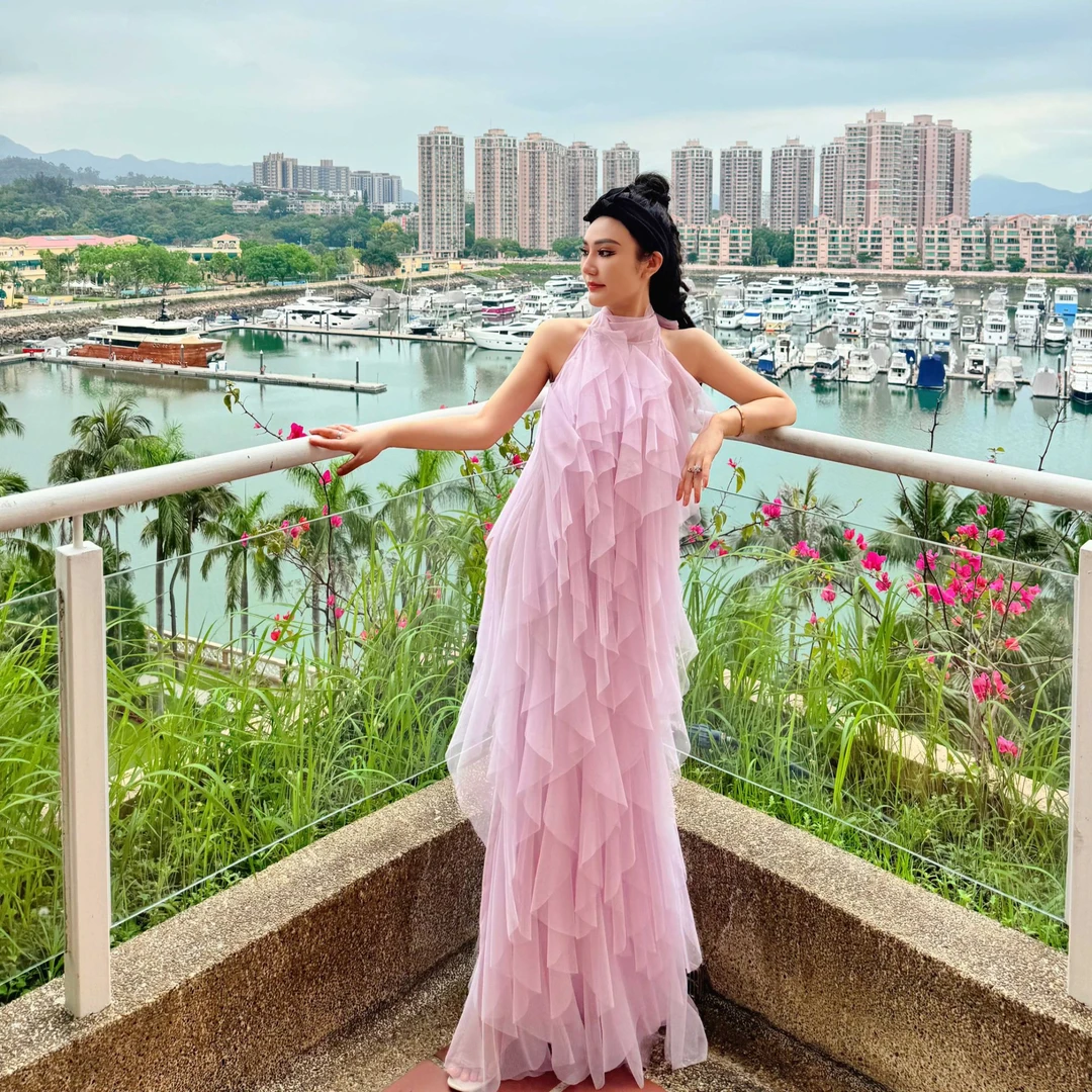 【星姐推荐】星原创高级定制【紫色蔷薇】设计师轻奢名媛仙女风礼服裙