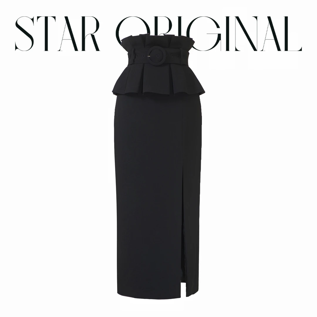 【星姐推荐】星原创高级定制【荷叶故事】设计师款名媛荷叶宽腰封半裙