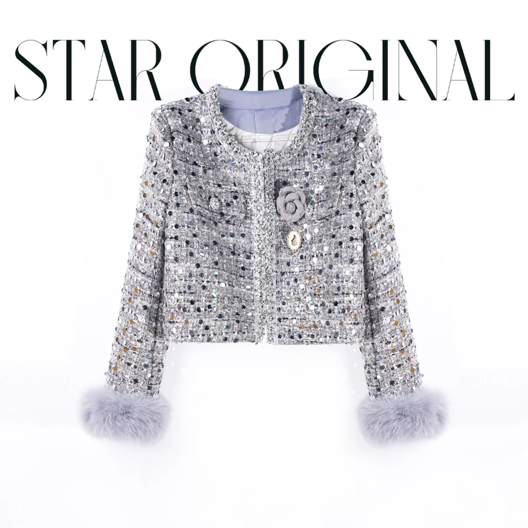 【星姐推荐】星原创高级定制「银月」设计师小众轻奢小香风外套