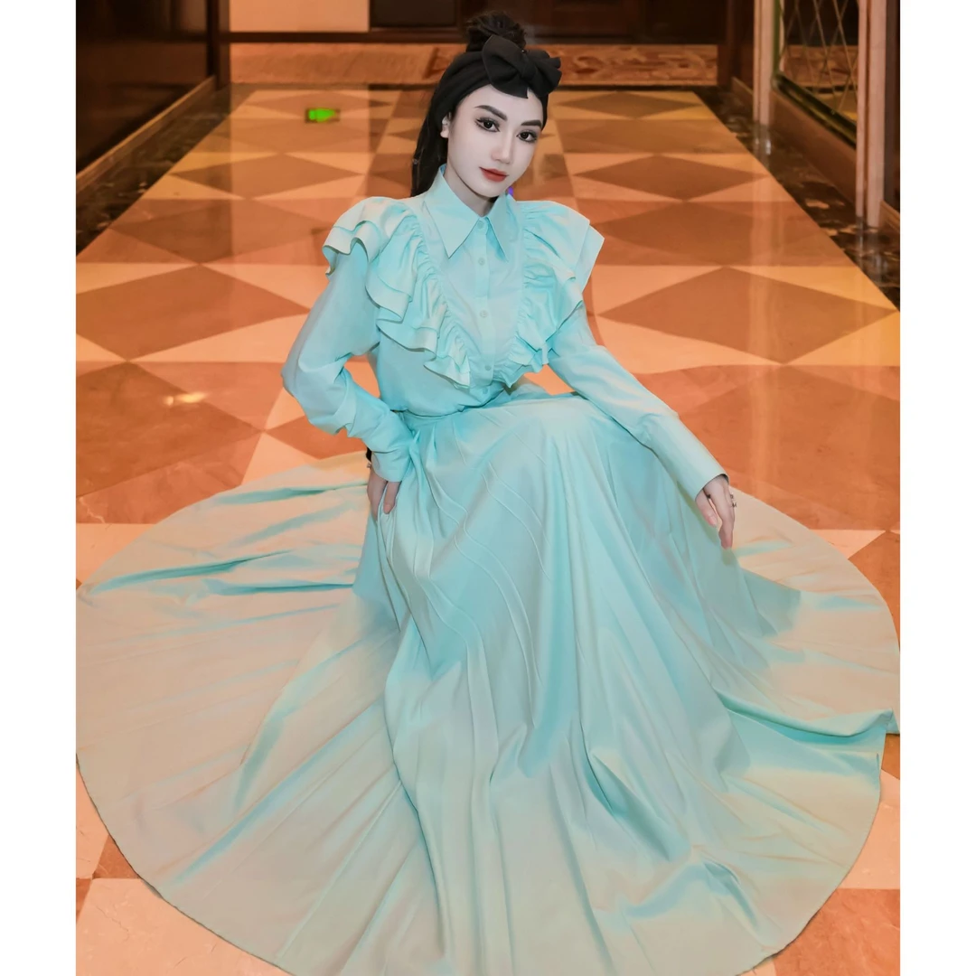 【星姐推荐】星原创高级定制【清新薄荷糖】设计师轻奢名媛仙女风服装