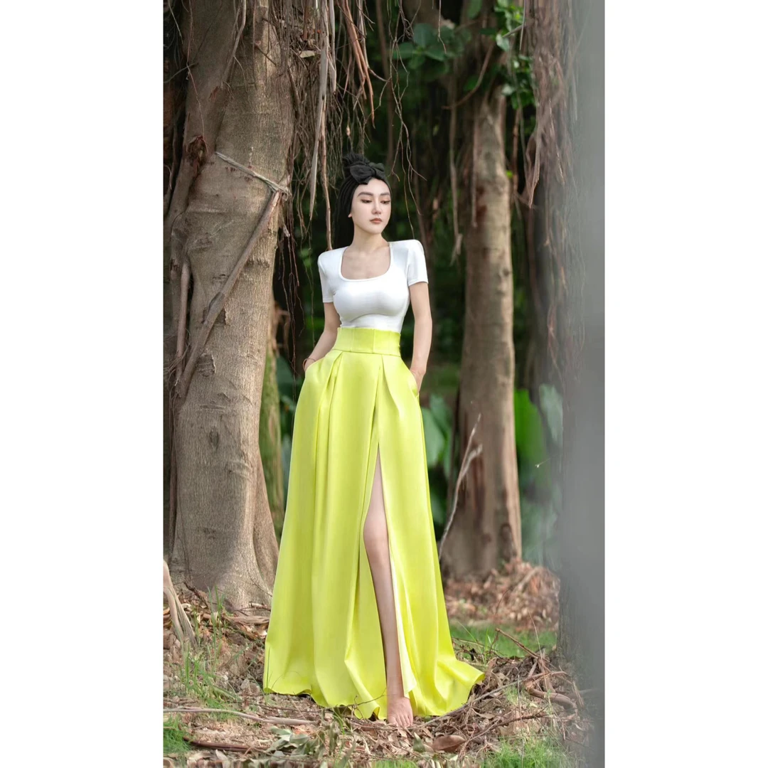 【星姐推荐】星原创高级定制【冰川芭蕾】设计师款轻奢名媛高腰半身裙