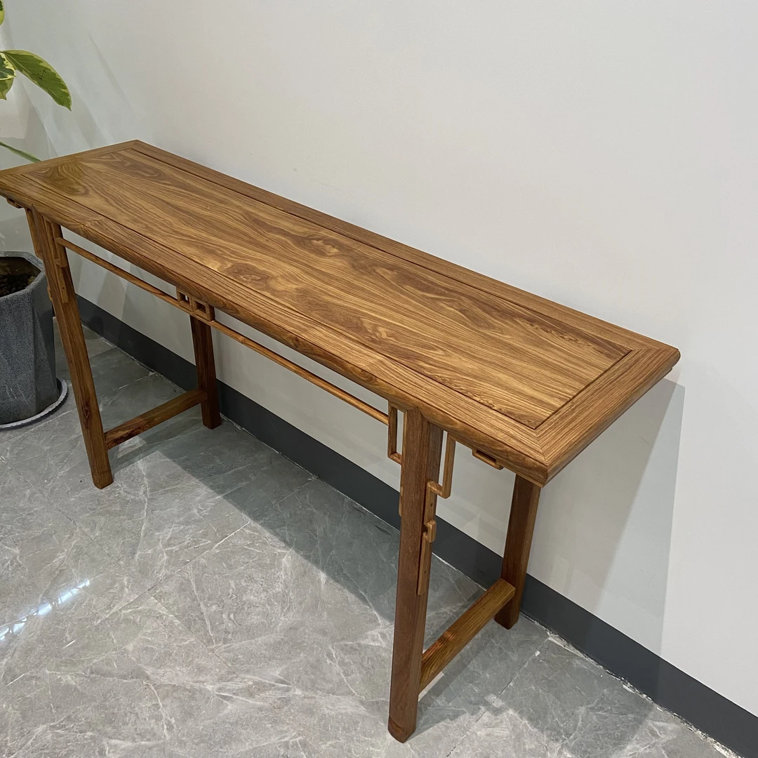 刺猬紫檀新中式金瑜实木条案明式平头案几玄关桌端景台禅意条几