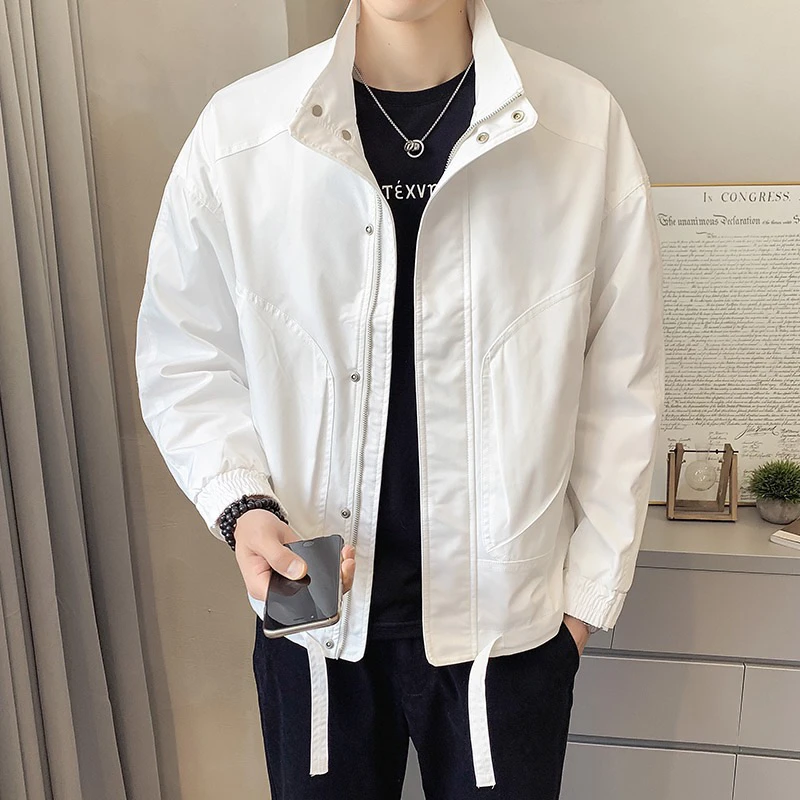 【工装风纯色简约夹克】2024春季新品男士帅气百搭立领潮流洋气时尚