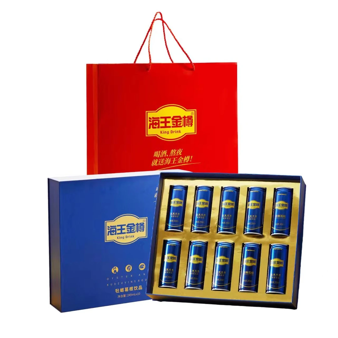 海王金樽牡蛎葛根风味饮品-蓝罐礼盒装饮料罐装